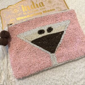 TJ Maxx Viral Espresso Martini Clutch Zippered Bag - Pink with Bows